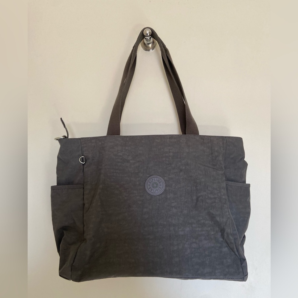 Kipling Gray Tote Bag with crossbody strap